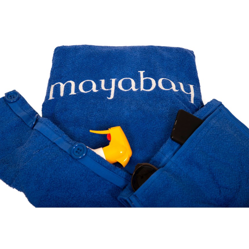 Windproof towel with pockets - Blue